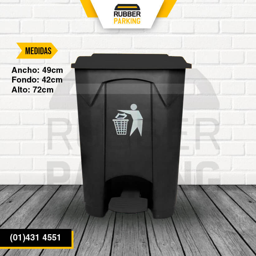 TACHO DE RECICLAJE 80 LITROS CON PEDAL